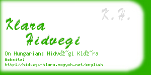 klara hidvegi business card